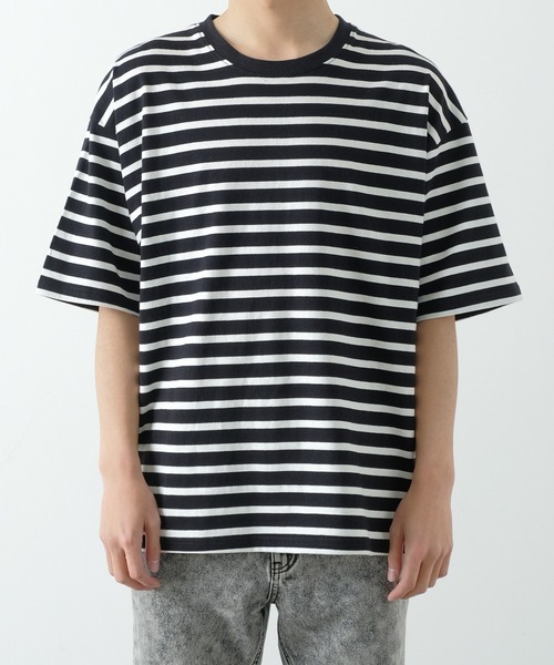 improves（インプローブス）の「【improves】ボーダー 半袖 Tシャツ（Tシャツ/カットソー・メンズ・ブラック×ホワイト/ホワイト×ブラック/ホワイト×ブルー・MEDIUM/X-LARGE/LARGE）」の4枚目の写真