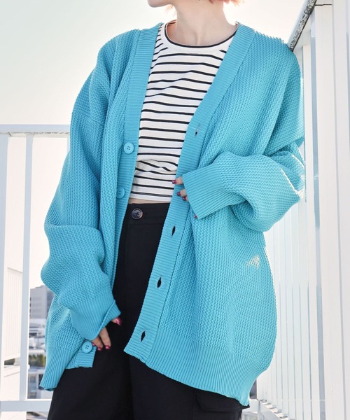 PBLIM（ページボーイリム）の「PAGEBOYLIM/ワッフルカラーカーデ（カーディガン/ボレロ・レディース・ピンク/グリーン/ブラック/ブルー・FREE）」の4枚目の写真
