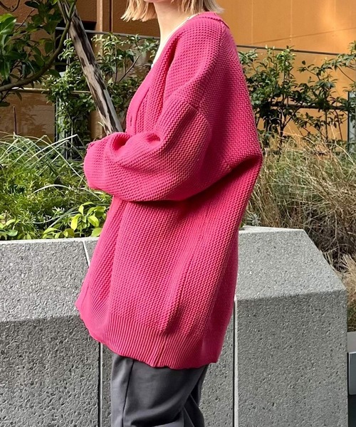 PBLIM（ページボーイリム）の「PAGEBOYLIM/ワッフルカラーカーデ（カーディガン/ボレロ・レディース・ピンク/グリーン/ブラック/ブルー・FREE）」の11枚目の写真