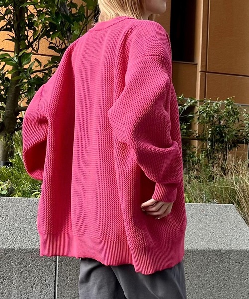 PBLIM（ページボーイリム）の「PAGEBOYLIM/ワッフルカラーカーデ（カーディガン/ボレロ・レディース・ピンク/グリーン/ブラック/ブルー・FREE）」の12枚目の写真
