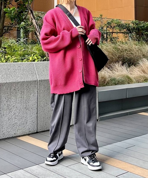PBLIM（ページボーイリム）の「PAGEBOYLIM/ワッフルカラーカーデ（カーディガン/ボレロ・レディース・ピンク/グリーン/ブラック/ブルー・FREE）」の5枚目の写真