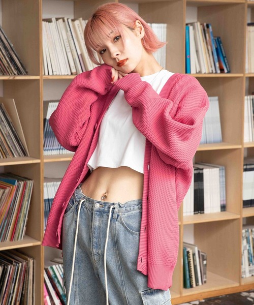 PBLIM（ページボーイリム）の「PAGEBOYLIM/ワッフルカラーカーデ