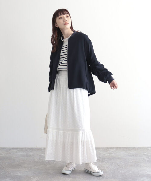 fredy emue(フレディエミュ)の「【fredy emue/フレディエミュ】袖シャーリングブルゾン(ブルゾン・レディース・ネイビー/チャコールグレー/ライトグレー・38)」の4枚目の写真