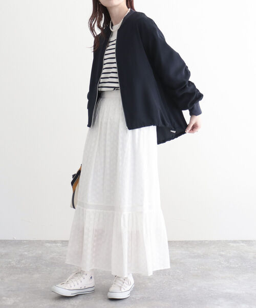 fredy emue(フレディエミュ)の「【fredy emue/フレディエミュ】袖シャーリングブルゾン(ブルゾン・レディース・ネイビー/チャコールグレー/ライトグレー・38)」の6枚目の写真