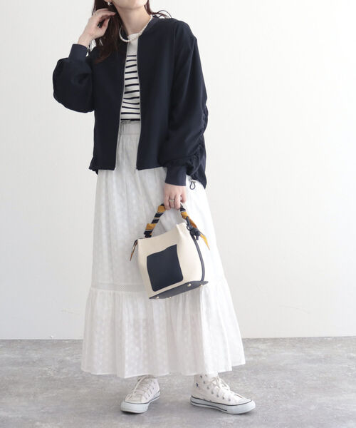 fredy emue(フレディエミュ)の「【fredy emue/フレディエミュ】袖シャーリングブルゾン(ブルゾン・レディース・ネイビー/チャコールグレー/ライトグレー・38)」の7枚目の写真