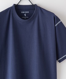 汗染みの目立ちにくいTシャツ ZEROSTAIN ゼロステイン 撥水性 UVカット スラブジャガードリブ使い ビッグシルエット Tシャツ カラーステッチ 配色ステッチ