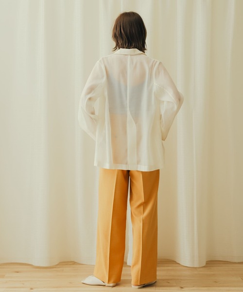 SENSE OF PLACE by URBAN RESEARCH(センスオブプレイスバイアーバンリサーチ)の「シアーテーラードジャケット(その他アウター・レディース・ベージュ/ブラック/アイボリー・ONE)」の8枚目の写真