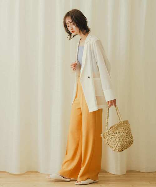 SENSE OF PLACE by URBAN RESEARCH(センスオブプレイスバイアーバンリサーチ)の「シアーテーラードジャケット(その他アウター・レディース・ベージュ/ブラック/アイボリー・ONE)」の5枚目の写真