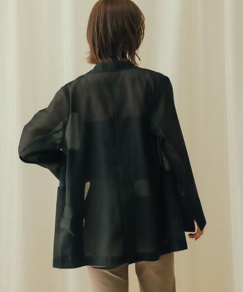 SENSE OF PLACE by URBAN RESEARCH(センスオブプレイスバイアーバンリサーチ)の「シアーテーラードジャケット(その他アウター・レディース・ベージュ/ブラック/アイボリー・ONE)」の12枚目の写真