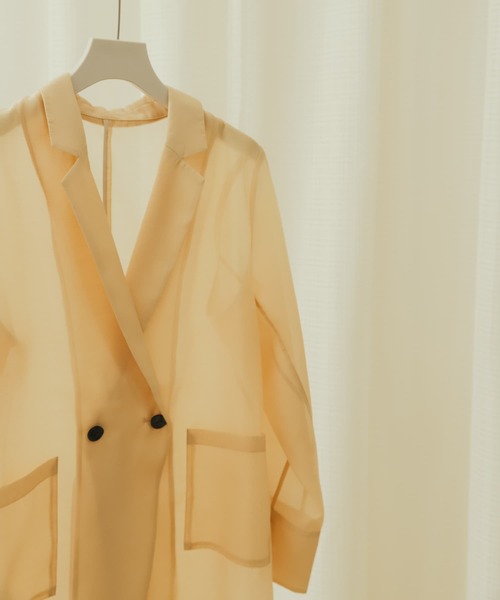 SENSE OF PLACE by URBAN RESEARCH(センスオブプレイスバイアーバンリサーチ)の「シアーテーラードジャケット(その他アウター・レディース・ベージュ/ブラック/アイボリー・ONE)」の13枚目の写真