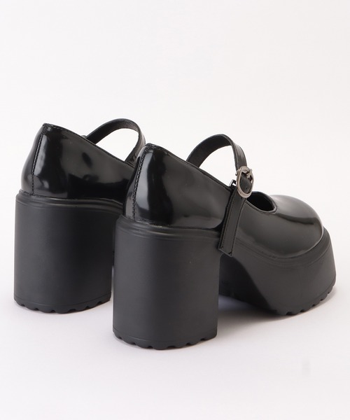 Lace Ladies（レースレディース）の「エナメル調厚底おでこパンプス（パンプス・レディース・ブラック・23.5/23/24/24.5/22.5）」の8枚目の写真