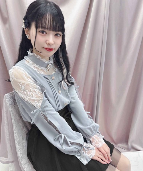 ROJITA(ロジータ)の「チョーカー風ネック袖リボンブラウス(シャツ/ブラウス・レディース・グレー/ホワイト/ブラック・FREE)」の16枚目の写真