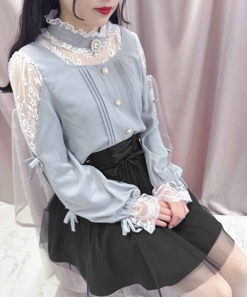 ROJITA(ロジータ)の「チョーカー風ネック袖リボンブラウス(シャツ/ブラウス・レディース・グレー/ホワイト/ブラック・FREE)」の18枚目の写真