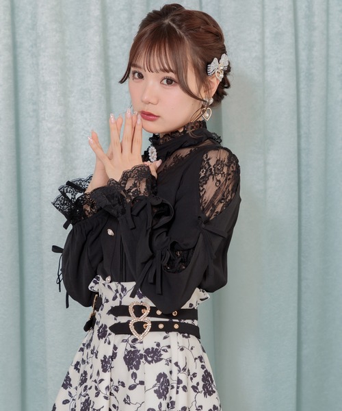 ROJITA(ロジータ)の「チョーカー風ネック袖リボンブラウス(シャツ/ブラウス・レディース・グレー/ホワイト/ブラック・FREE)」の8枚目の写真