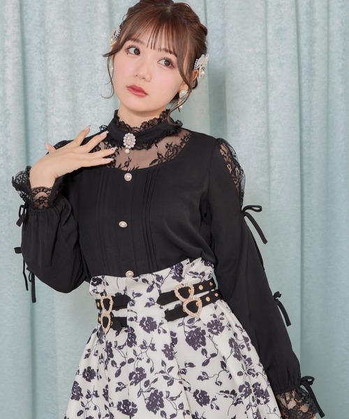 ROJITA(ロジータ)の「チョーカー風ネック袖リボンブラウス(シャツ/ブラウス・レディース・グレー/ホワイト/ブラック・FREE)」の12枚目の写真