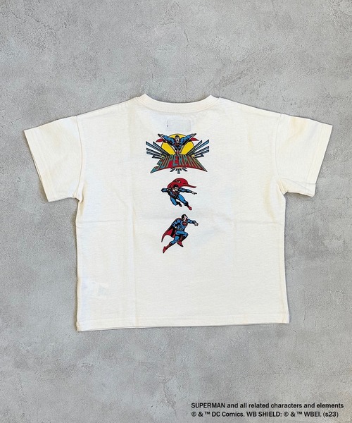 SUPERMAN（スーパーマン）の「【SUPERMAN】半袖Tシャツ(80～150cm)（Tシャツ/カットソー・キッズ・ブルー/オフホワイト/チャコール・100/110/120/130/140/150/80/90/95）」の6枚目の写真