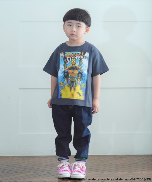 SUPERMAN（スーパーマン）の「【SUPERMAN】半袖Tシャツ(80～150cm)（Tシャツ/カットソー・キッズ・ブルー/オフホワイト/チャコール・100/110/120/130/140/150/80/90/95）」の21枚目の写真