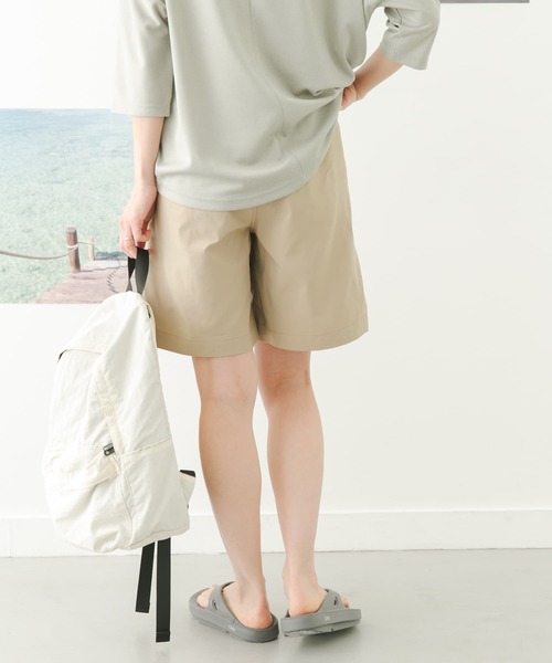 FORK&SPOON(フォークアンドスプーン)の「FORK&SPOON add fabrics バギーズショーツ(その他パンツ・レディース・ブラック/ベージュ・1/2)」の1枚目の写真