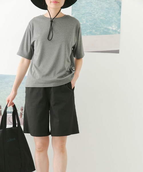 FORK&SPOON(フォークアンドスプーン)の「FORK&SPOON add fabrics バギーズショーツ(その他パンツ・レディース・ブラック/ベージュ・1/2)」の4枚目の写真