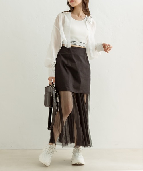 OLIVE des OLIVE(オリーブデオリーブ)の「裾ロゴカップ付きタンクトップ 1031060350(タンクトップ・レディース・ブラック/オフホワイト/ブラック系その他・FREE)」の10枚目の写真