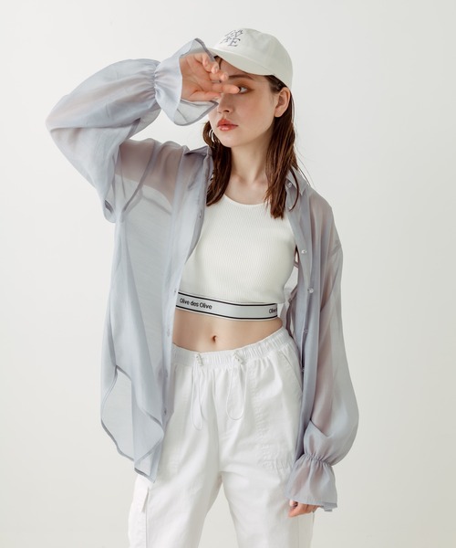 OLIVE des OLIVE(オリーブデオリーブ)の「裾ロゴカップ付きタンクトップ 1031060350(タンクトップ・レディース・ブラック/オフホワイト/ブラック系その他・FREE)」の19枚目の写真