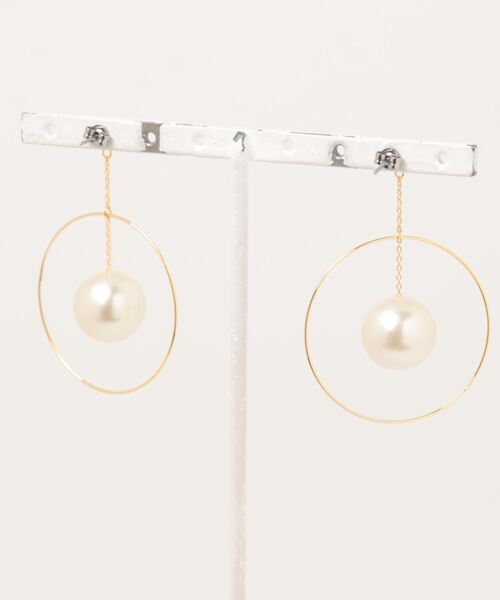 BEARDSLEY（ビアズリー）の「サークルパールピアス（ピアス（両耳用）・レディース・ゴールド・FREE）」の3枚目の写真