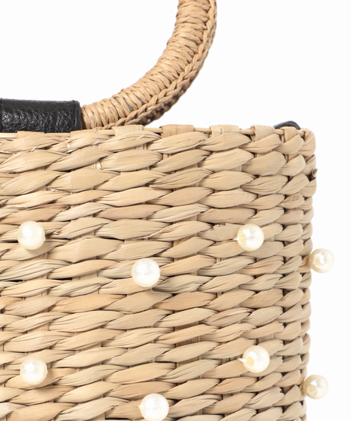 MIAN （ミアン）の「【MIAN/ミアン】パールバケツバッグ（かごバッグ・レディース・ベージュ/ブラック・FREE）」の9枚目の写真