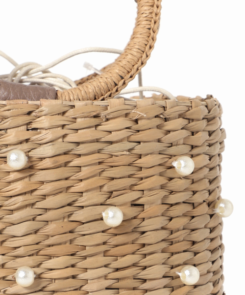 MIAN （ミアン）の「【MIAN/ミアン】パールバケツバッグ（かごバッグ・レディース・ベージュ/ブラック・FREE）」の11枚目の写真