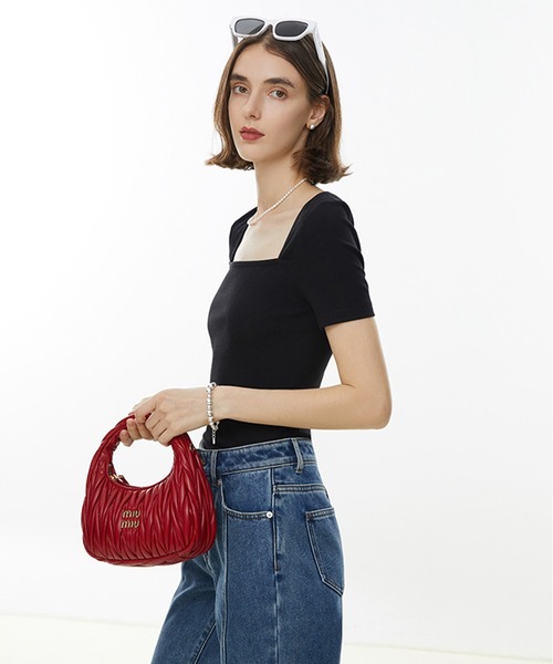 Fano Studios（ファノ ストゥディオズ）の「スクエアネック　リブTシャツ　FX22S353【Fano Studios】（Tシャツ/カットソー・レディース・ホワイト/ブラック・L/M/S）」の13枚目の写真