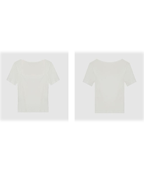 Fano Studios（ファノ ストゥディオズ）の「スクエアネック　リブTシャツ　FX22S353【Fano Studios】（Tシャツ/カットソー・レディース・ホワイト/ブラック・L/M/S）」の16枚目の写真