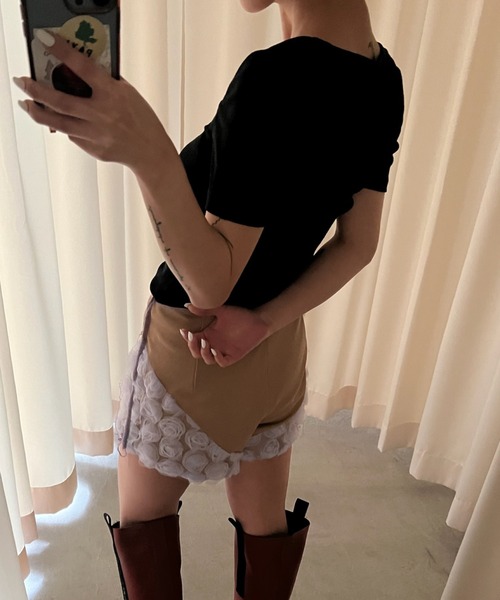 Fano Studios（ファノ ストゥディオズ）の「スクエアネック　リブTシャツ　FX22S353【Fano Studios】（Tシャツ/カットソー・レディース・ホワイト/ブラック・L/M/S）」の22枚目の写真