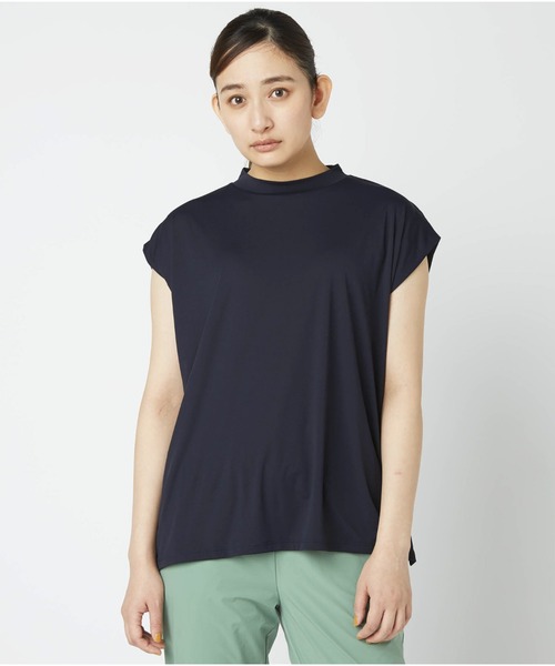Go to by mizuno(ゴートゥーバイミズノ)の「UVカットストレッチフレンチスリーブTシャツ(Tシャツ/カットソー・レディース・オフホワイト/ネイビー/ピンク・M/L)」の2枚目の写真