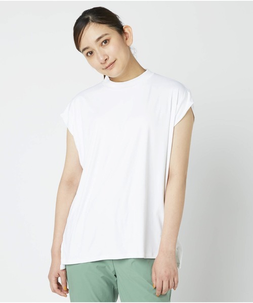 Go to by mizuno(ゴートゥーバイミズノ)の「UVカットストレッチフレンチスリーブTシャツ(Tシャツ/カットソー・レディース・オフホワイト/ネイビー/ピンク・M/L)」の1枚目の写真