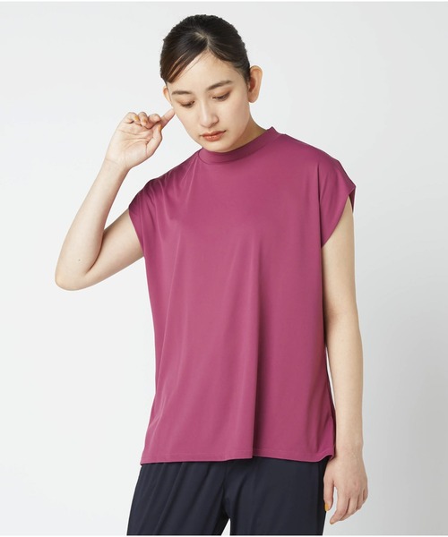Go to by mizuno(ゴートゥーバイミズノ)の「UVカットストレッチフレンチスリーブTシャツ(Tシャツ/カットソー・レディース・オフホワイト/ネイビー/ピンク・M/L)」の3枚目の写真