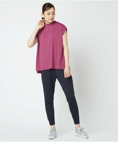 Go to by mizuno(ゴートゥーバイミズノ)の「UVカットストレッチフレンチスリーブTシャツ(Tシャツ/カットソー・レディース・オフホワイト/ネイビー/ピンク・M/L)」の9枚目の写真