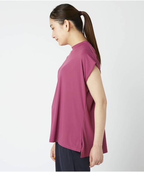 Go to by mizuno(ゴートゥーバイミズノ)の「UVカットストレッチフレンチスリーブTシャツ(Tシャツ/カットソー・レディース・オフホワイト/ネイビー/ピンク・M/L)」の13枚目の写真