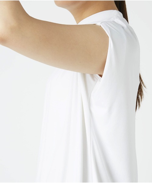 Go to by mizuno(ゴートゥーバイミズノ)の「UVカットストレッチフレンチスリーブTシャツ(Tシャツ/カットソー・レディース・オフホワイト/ネイビー/ピンク・M/L)」の12枚目の写真