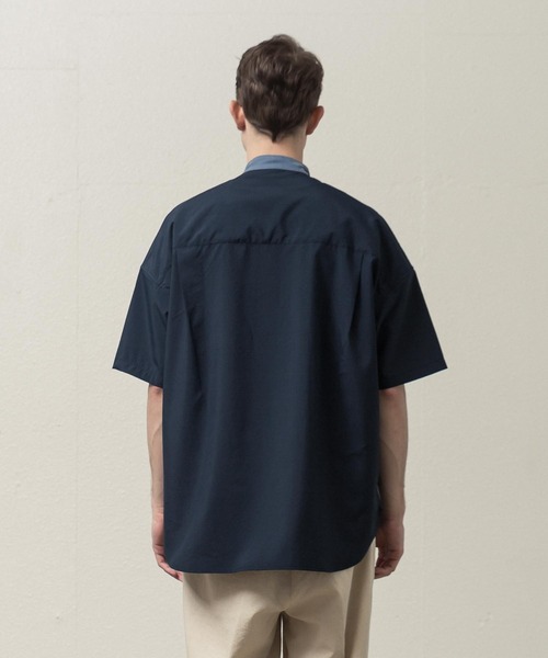 SLICK(スリック)の「ドロップショルダーバンドカラーシャツ(シャツ/ブラウス・メンズ・ネイビー/ホワイト/サックスブルー・1/2/3)」の21枚目の写真