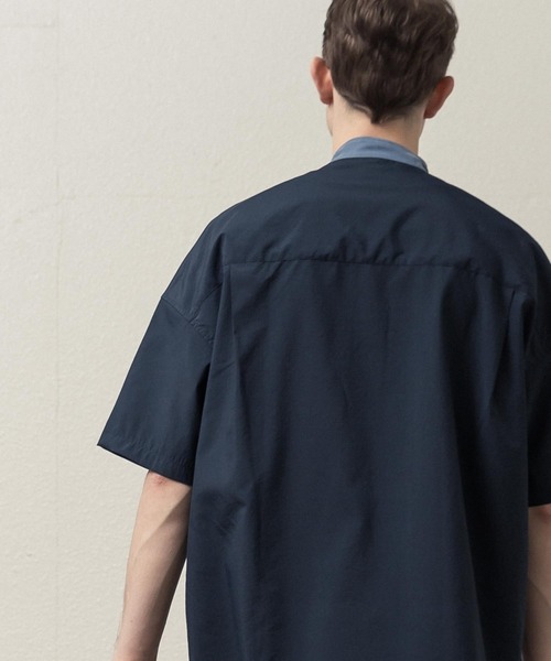 SLICK(スリック)の「ドロップショルダーバンドカラーシャツ(シャツ/ブラウス・メンズ・ネイビー/ホワイト/サックスブルー・1/2/3)」の16枚目の写真