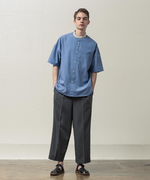 SLICK(スリック)の「ドロップショルダーバンドカラーシャツ(シャツ/ブラウス・メンズ・ネイビー/ホワイト/サックスブルー・1/2/3)」の17枚目の写真