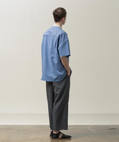 SLICK(スリック)の「ドロップショルダーバンドカラーシャツ(シャツ/ブラウス・メンズ・ネイビー/ホワイト/サックスブルー・1/2/3)」の9枚目の写真