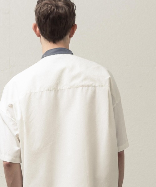 SLICK(スリック)の「ドロップショルダーバンドカラーシャツ(シャツ/ブラウス・メンズ・ネイビー/ホワイト/サックスブルー・1/2/3)」の7枚目の写真