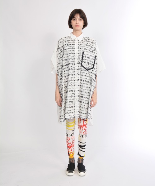 gomme（ゴム）の「リボンカットＪＱ　ロングシャツ（シャツ/ブラウス・レディース・ブラック×ブラック/ホワイト×ブラック・MEDIUM）」の12枚目の写真