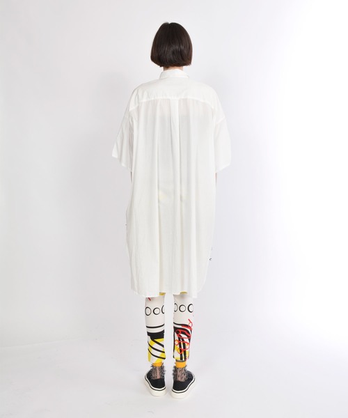 gomme（ゴム）の「リボンカットＪＱ　ロングシャツ（シャツ/ブラウス・レディース・ブラック×ブラック/ホワイト×ブラック・MEDIUM）」の14枚目の写真