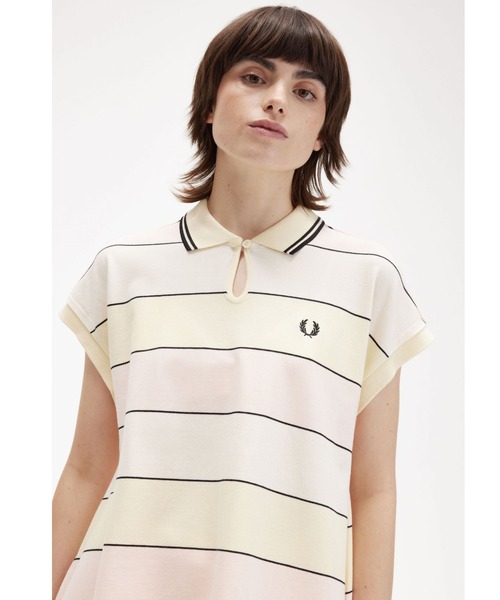 Striped Keyhole Pique Shirt