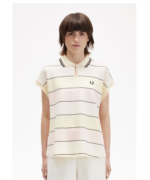 FRED PERRY（フレッドペリー）の「Striped Keyhole Pique Shirt