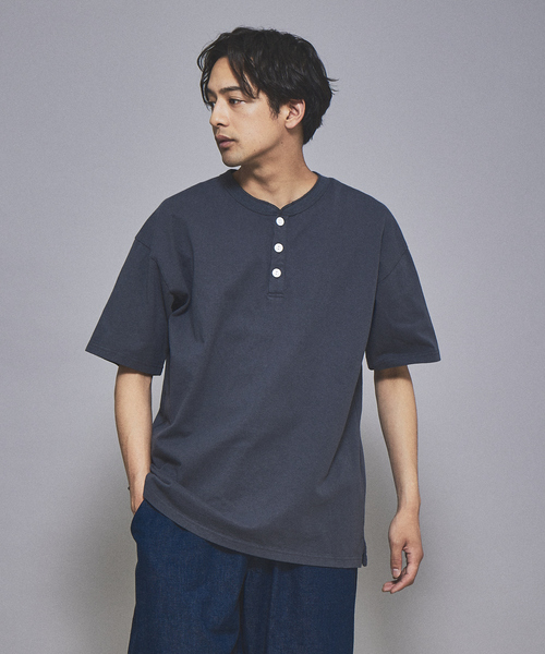 Goodwear（グッドウェア）の「【Goodwear / グッドウェア】USAコットン ヘンリーネック ショートスリーブ Tシャツ（Tシャツ/カットソー・メンズ・ホワイト/ブラック/グレー/カーキ/ブルー・M/L/XL）」の5枚目の写真