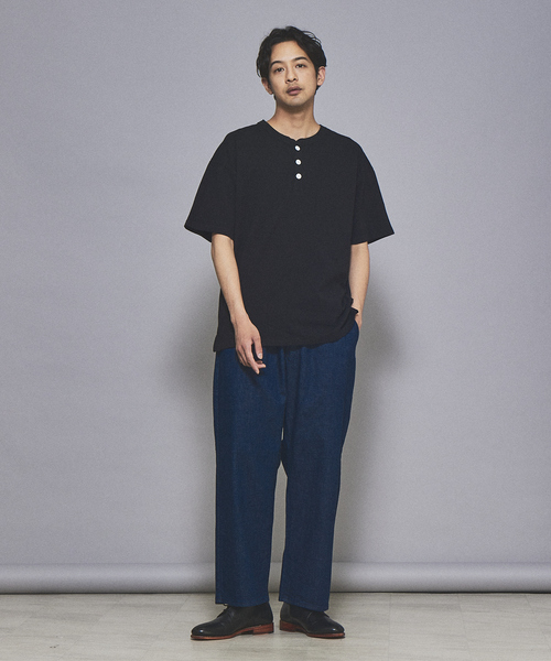 Goodwear（グッドウェア）の「【Goodwear / グッドウェア】USAコットン ヘンリーネック ショートスリーブ Tシャツ（Tシャツ/カットソー・メンズ・ホワイト/ブラック/グレー/カーキ/ブルー・M/L/XL）」の6枚目の写真
