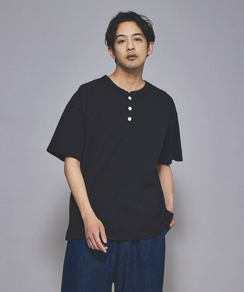 Goodwear（グッドウェア）の「【Goodwear / グッドウェア】USAコットン ヘンリーネック ショートスリーブ Tシャツ（Tシャツ/カットソー・メンズ・ホワイト/ブラック/グレー/カーキ/ブルー・M/L/XL）」の7枚目の写真