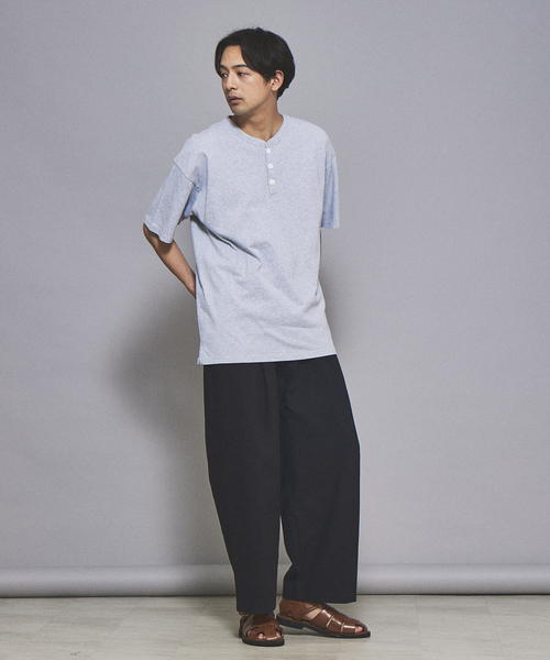 Goodwear（グッドウェア）の「【Goodwear / グッドウェア】USAコットン ヘンリーネック ショートスリーブ Tシャツ（Tシャツ/カットソー・メンズ・ホワイト/ブラック/グレー/カーキ/ブルー・M/L/XL）」の8枚目の写真